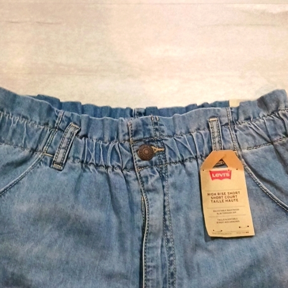 Girl High Rise Blue Denim Shorts Size 16. - Picture 3 of 13